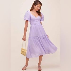 ASTR the Label Sonnet Puff Sleeve Midi Dress